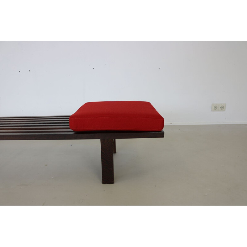 Brown bench by Bakker produced by Castelijn - 1960s