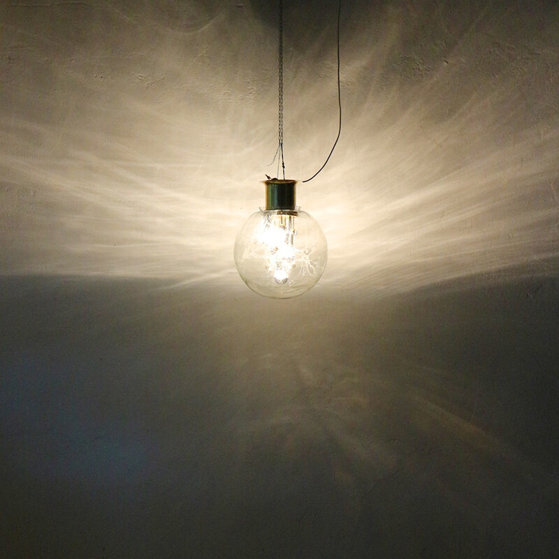 Glass space age ceiling lamp by Doria - 1970s
