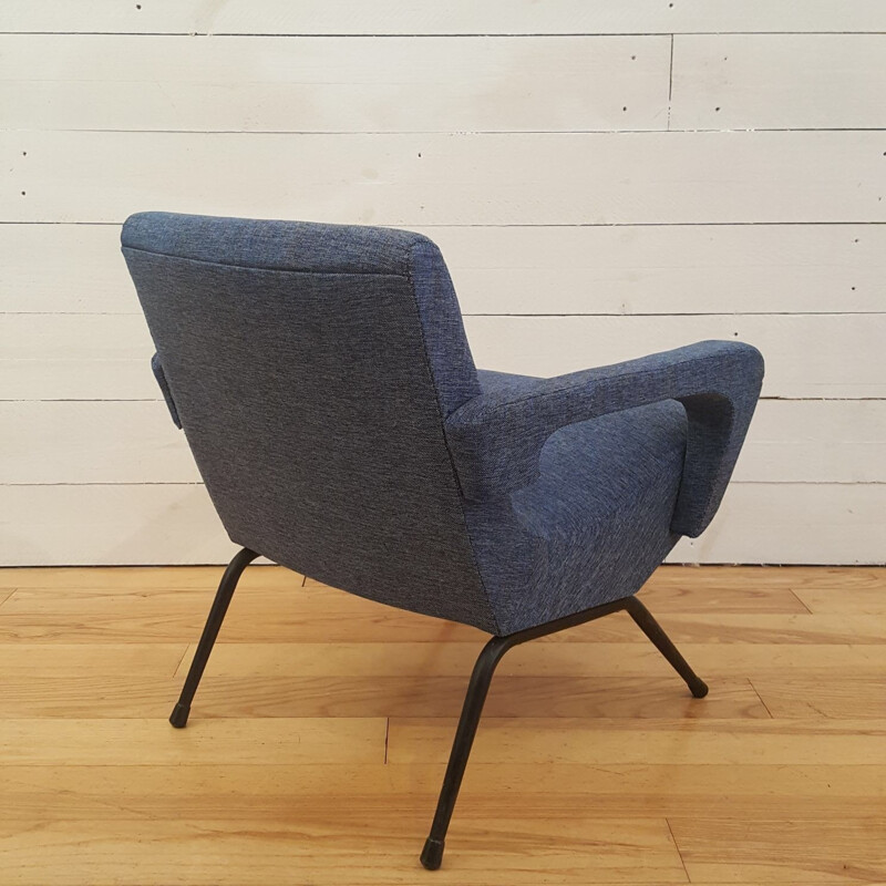 Pair of blue armchairs for Bois Doré - 1950s