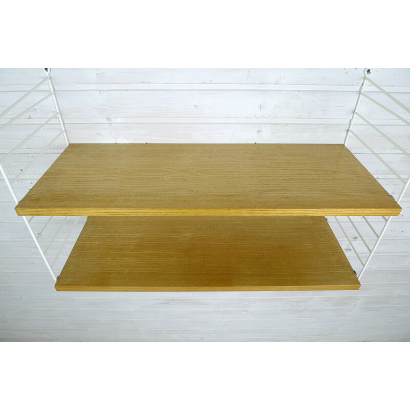 Small ash wall shelving system by Nisse Strinning for String Design AB, Sweden - 1960s