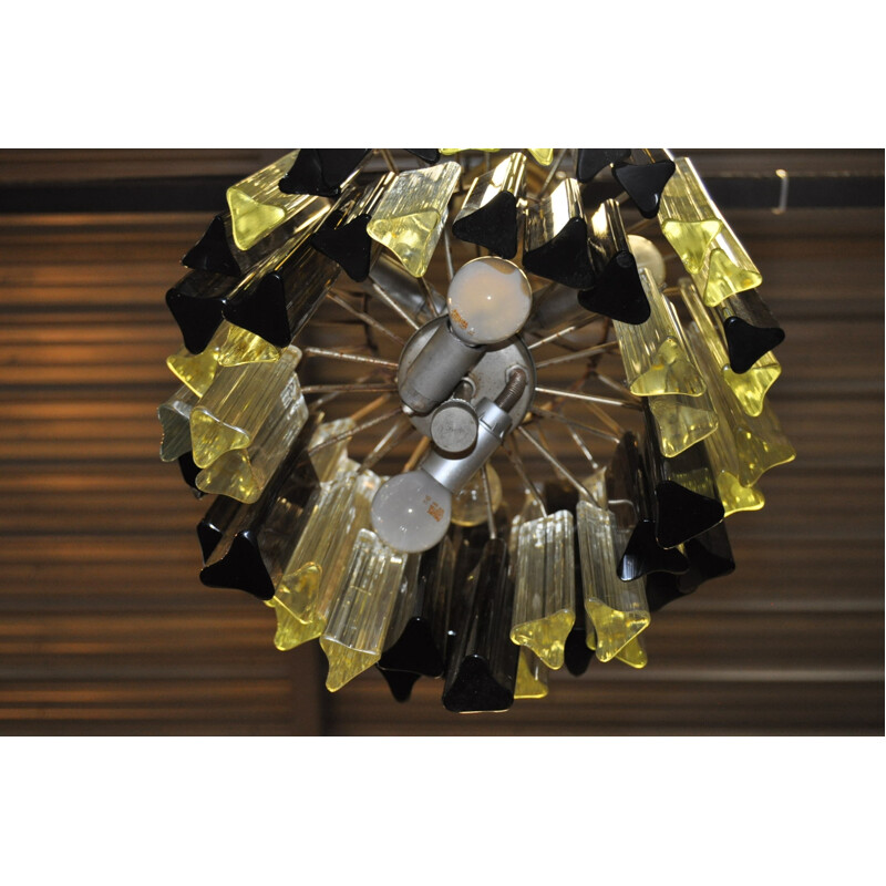 Italian smoked glass chandelier -1960s