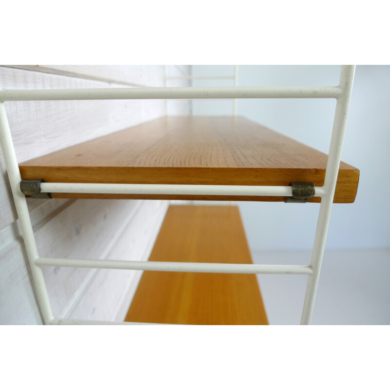 Wall shelving system with 3 shelves by Nisse Strinning for String Design AB - 1960s