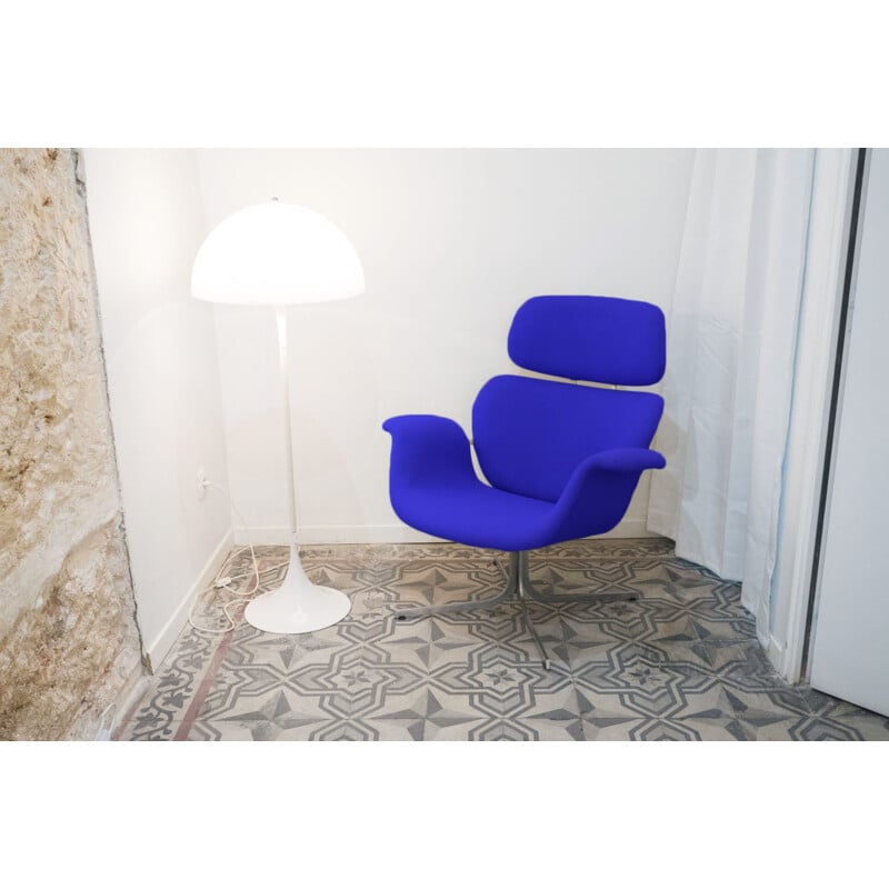 "Big Tulip" blue Armchair by Pierre Paulin for Artifort - 1960s