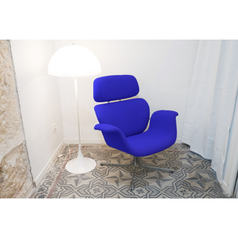 "Big Tulip" blue Armchair by Pierre Paulin for Artifort - 1960s