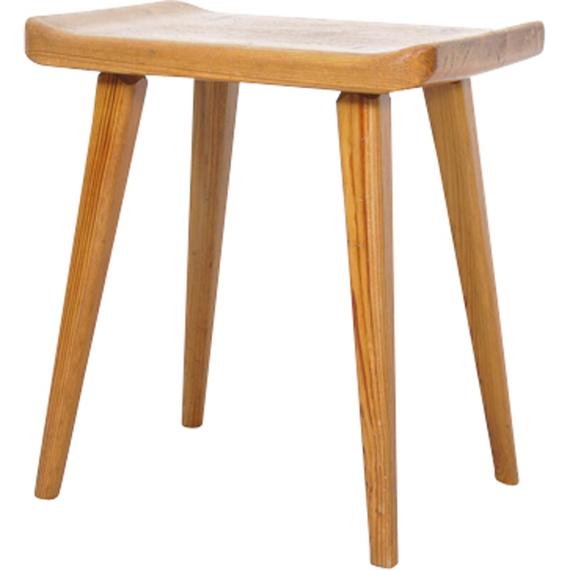 Swedish modern stool by Carl Malmsten for Svensk Fur - 1950s