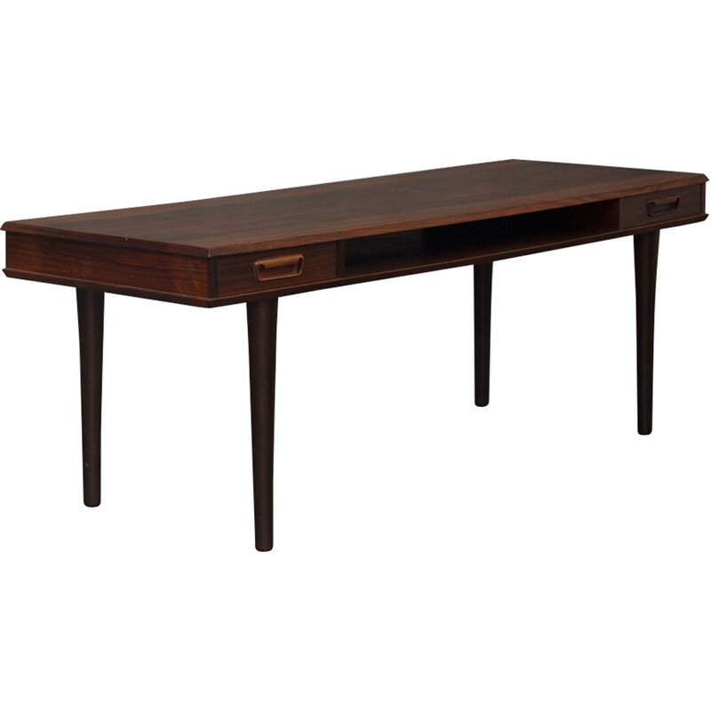 Rosewood coffe table with 2 sliding drawers - 1960s