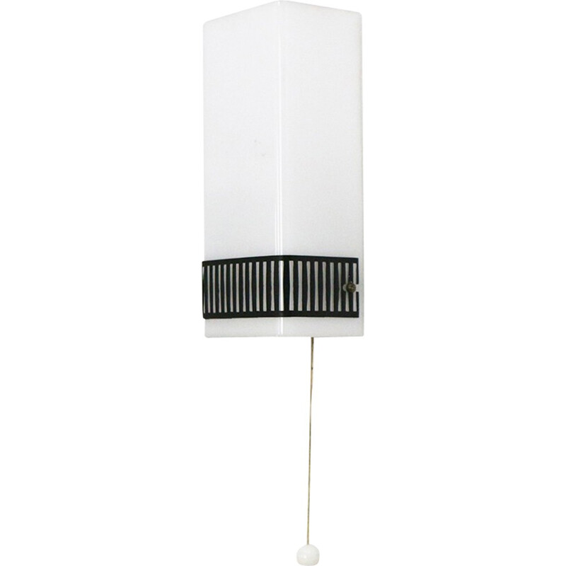 Mid-Century modern black and white sconce in acrylic glass - 1950s