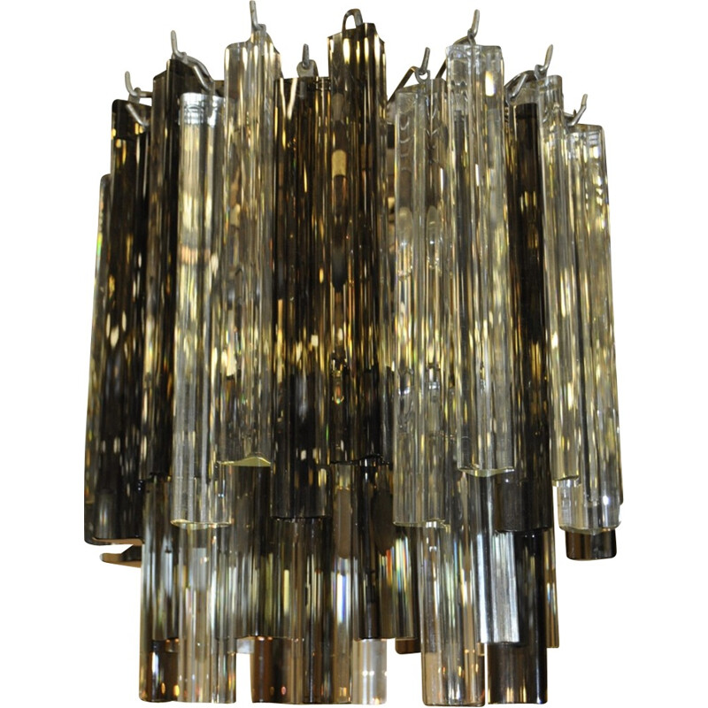 Italian smoked glass chandelier -1960s