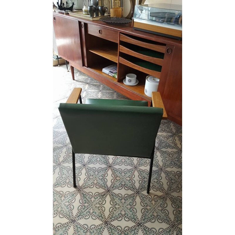 Fauteuil vert et jaune, Pierre Guariche pour Meurop - 1950