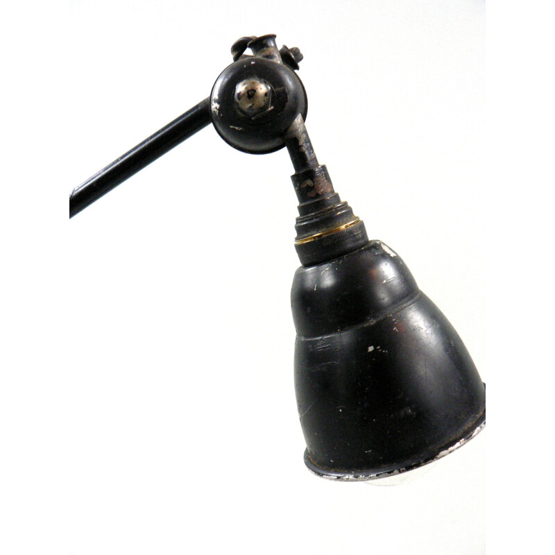 Workshop lamp in metal on an oak base - 1950s