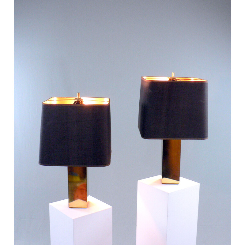 Pair of living room brass lamps - 1970s