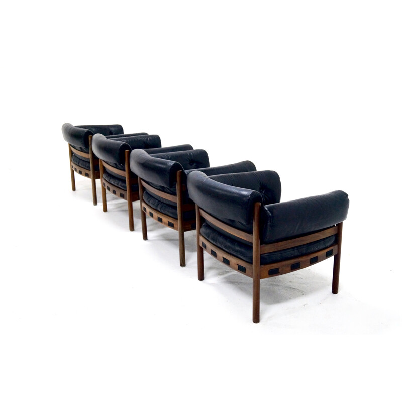 Ensemble de 4 fauteuils Club par Arne Norell pour Coja - 1960