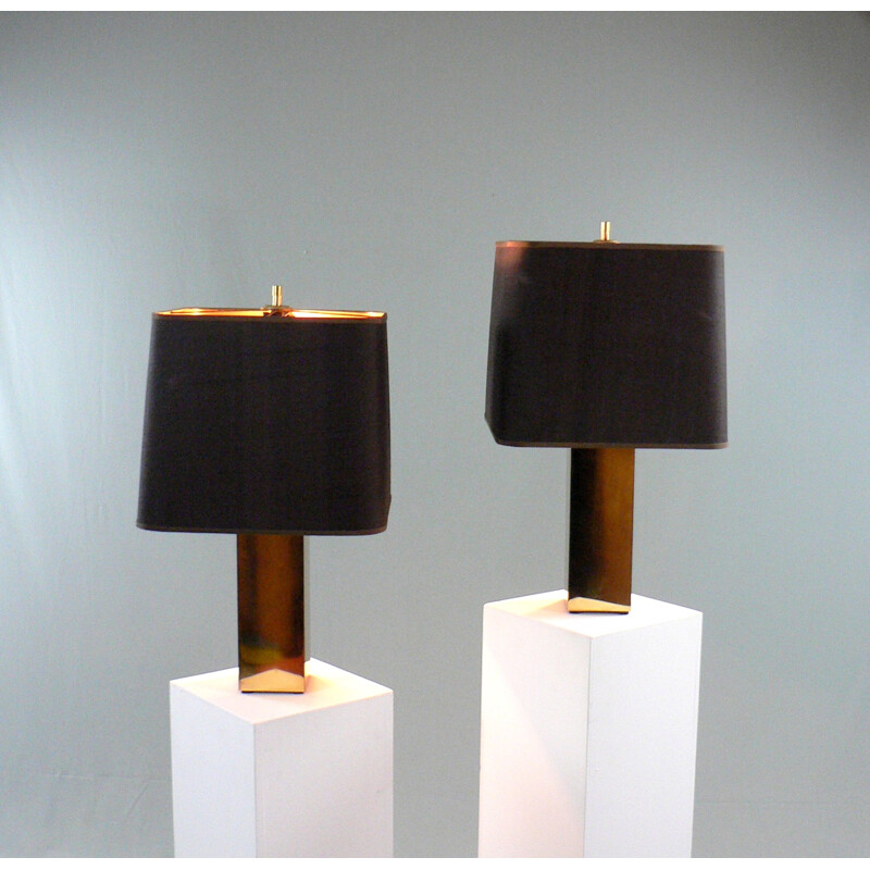 Pair of living room brass lamps - 1970s