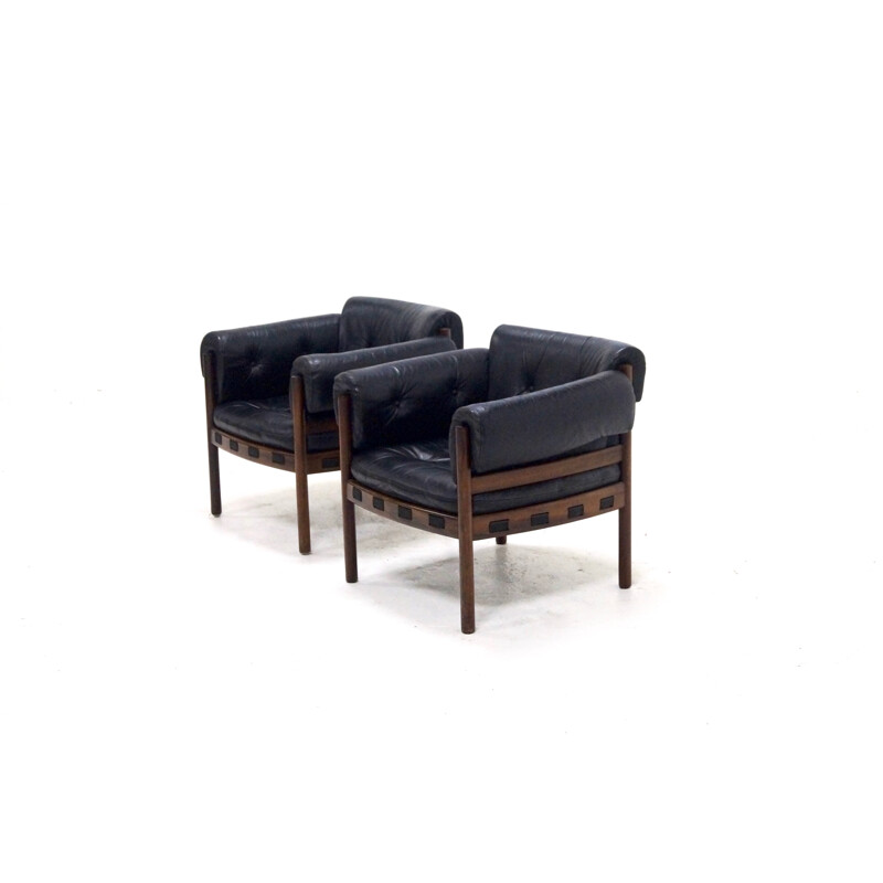 Pair of Coja Lounge Chairs by Arne Norell - 1960s