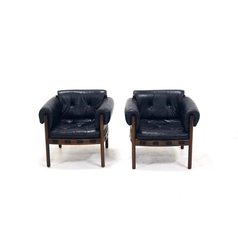 Pair of Coja Lounge Chairs by Arne Norell - 1960s