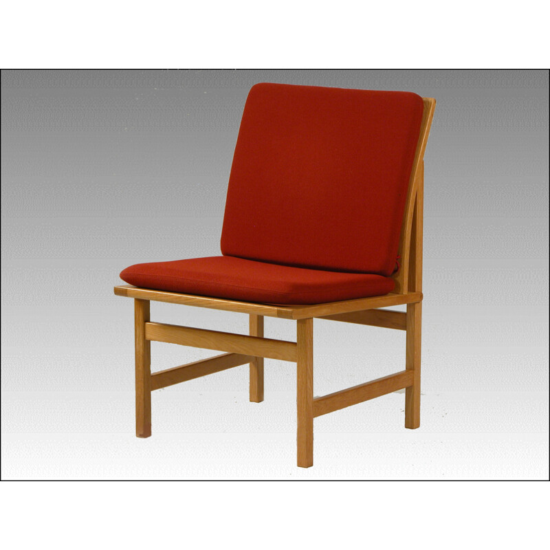 Set of 4 vintage red armchairs by Borge Mogensen for Frederica Stolefabrik, 1960
