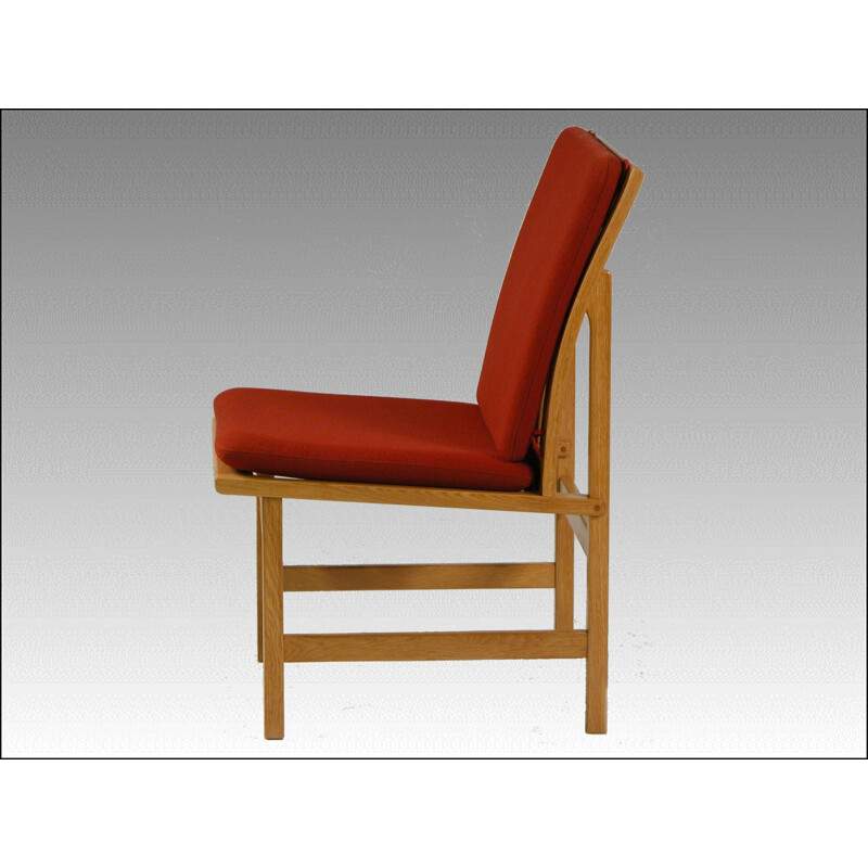 Ensemble de 4 fauteuils vintage rouges par Borge Mogensen pour Frederica Stolefabrik, 1960
