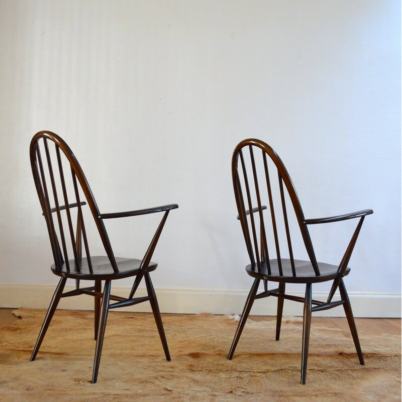 Set of 2 model Winstor chairs by Lucian Ercolani for Ercol - 1960s