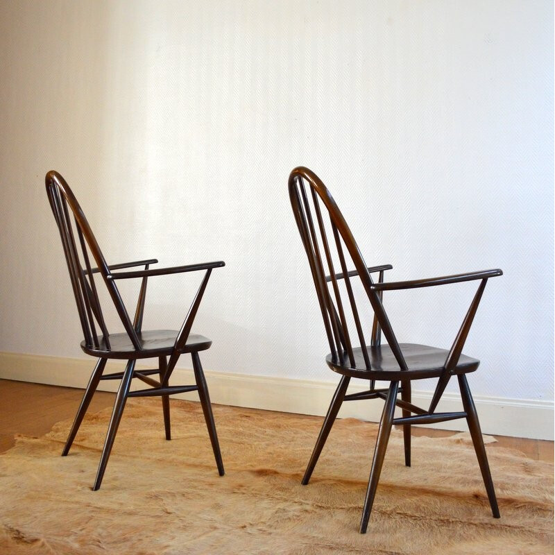 Set of 2 model Winstor chairs by Lucian Ercolani for Ercol - 1960s