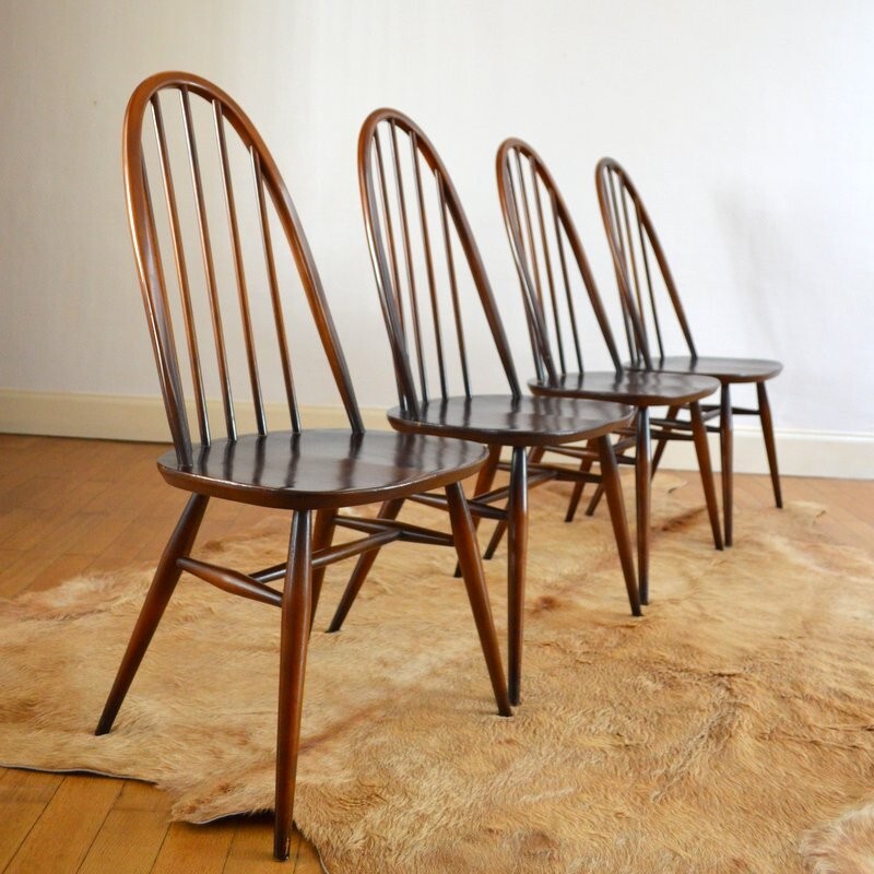 Set of 4 Windsor dinning chairs by Lucian Ercolani for Ercol - 1960s