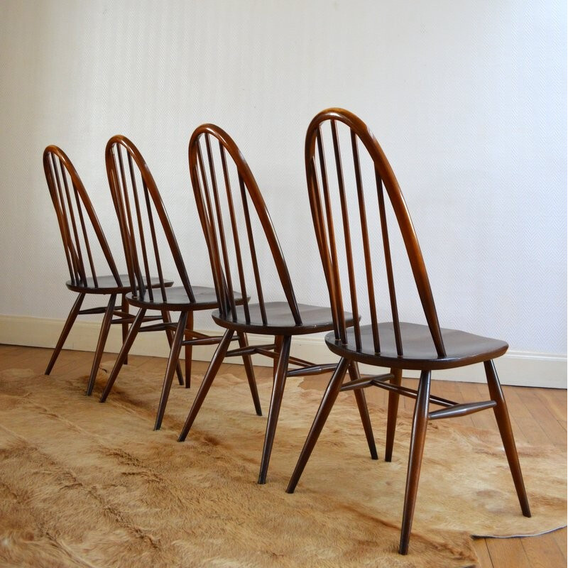 Suite de quatre chaises Winsdor à repas de Lucian Ercolani pour Ercol - 1960s