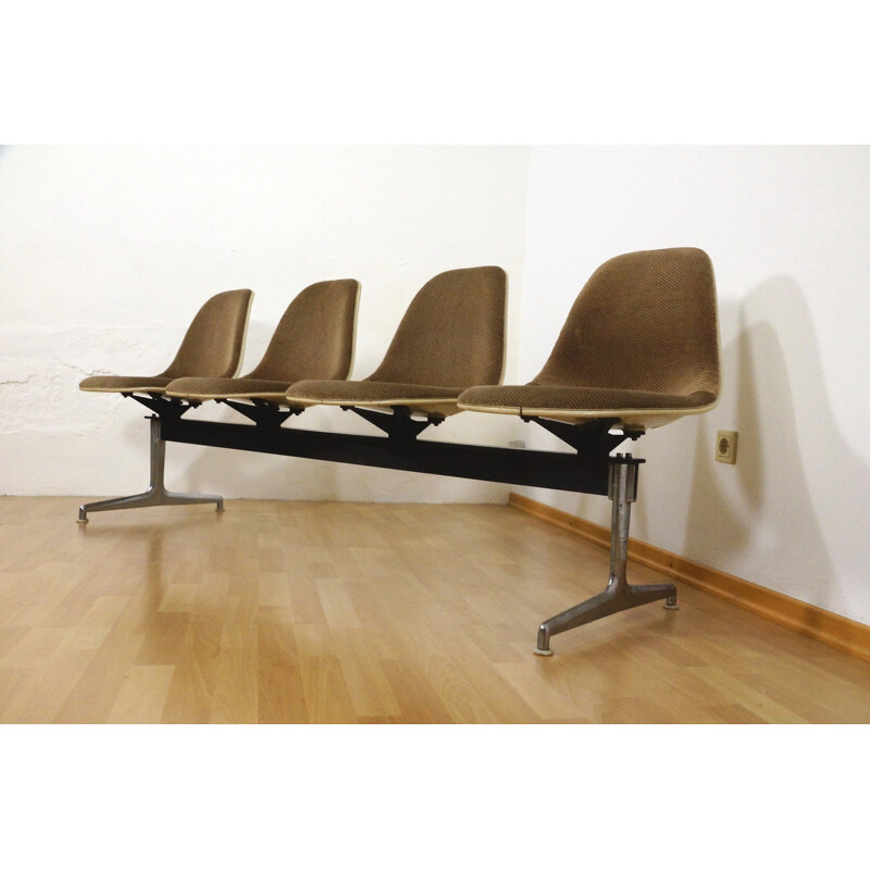 Tandem 4 seaters bench by Charles Eames for Herman Miller - 1960s