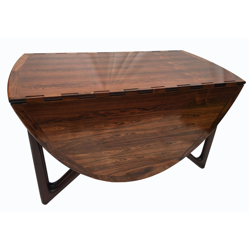 Oval rosewood dining table by Kurt Ostervig - 1960s
