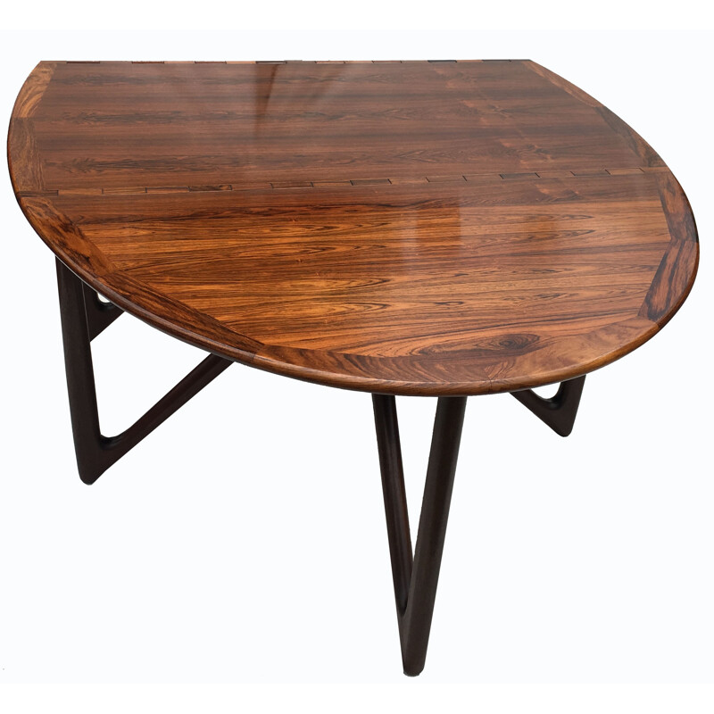 Oval rosewood dining table by Kurt Ostervig - 1960s