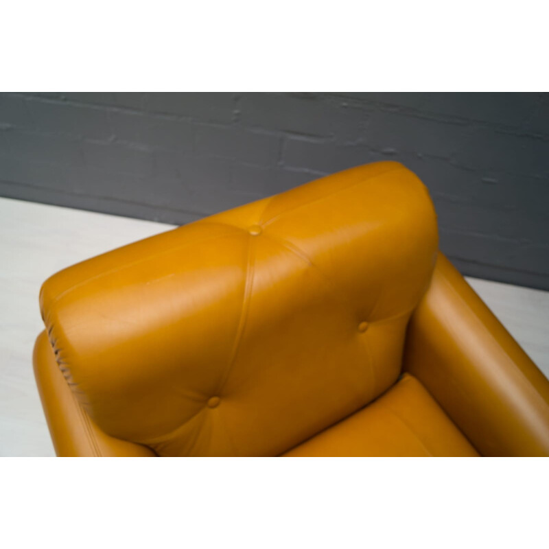 Set of 2 mid century cognac leather easy chairs - 1960s