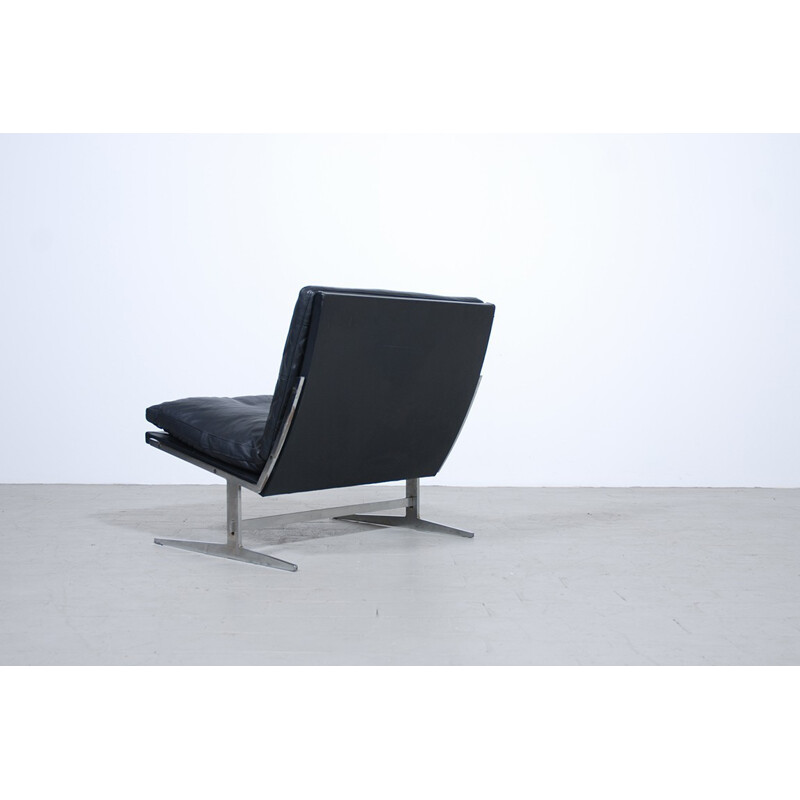 Low chair "BO561" in black leather, Preben FABRICIUS & Jørgen KASTHOLM - 1960s