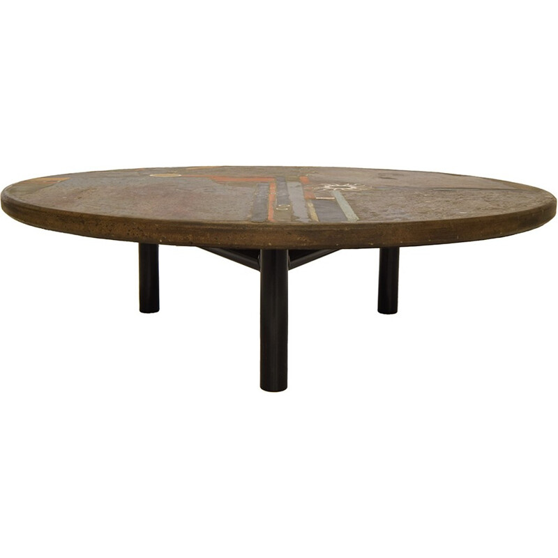 Table basse brutaliste de Paul Kingma - 1970