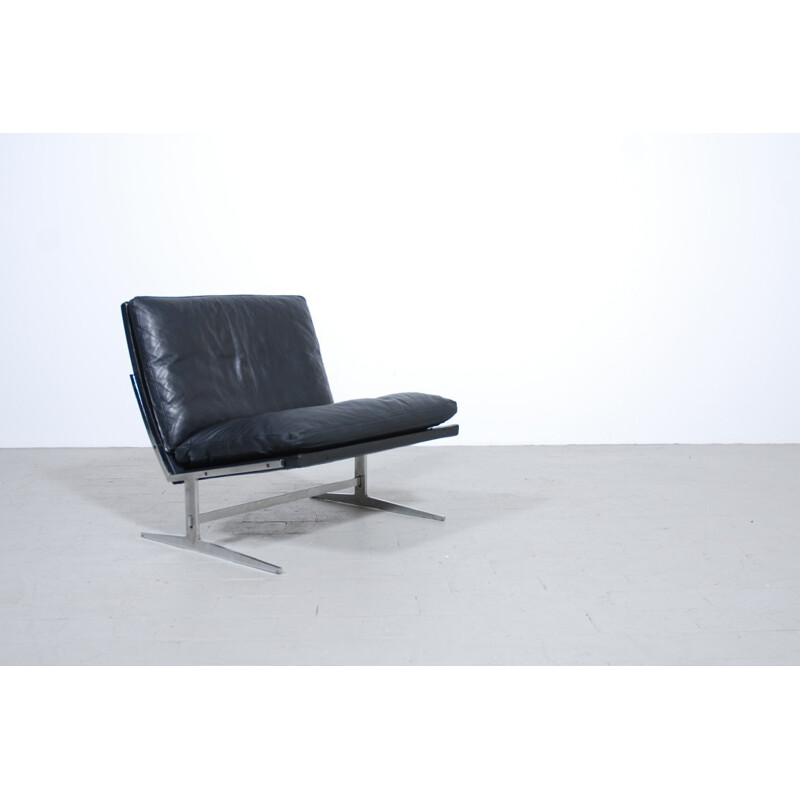 Low chair "BO561" in black leather, Preben FABRICIUS & Jørgen KASTHOLM - 1960s