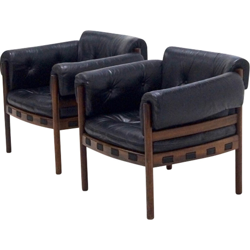 Pair of Coja Lounge Chairs by Arne Norell - 1960s