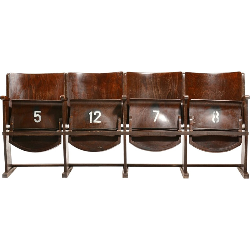 4-seater theatre bench produced by TON - 1950s