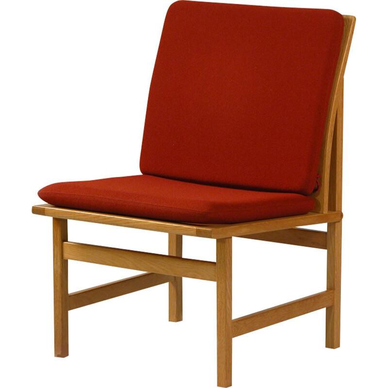 Ensemble de 4 fauteuils vintage rouges par Borge Mogensen pour Frederica Stolefabrik, 1960