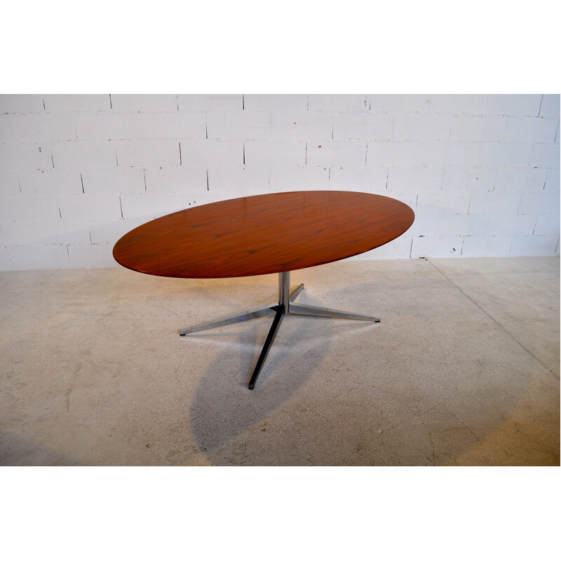 Oval dining table "Florence Knoll" in walnut, Florence KNOLL - 1970s