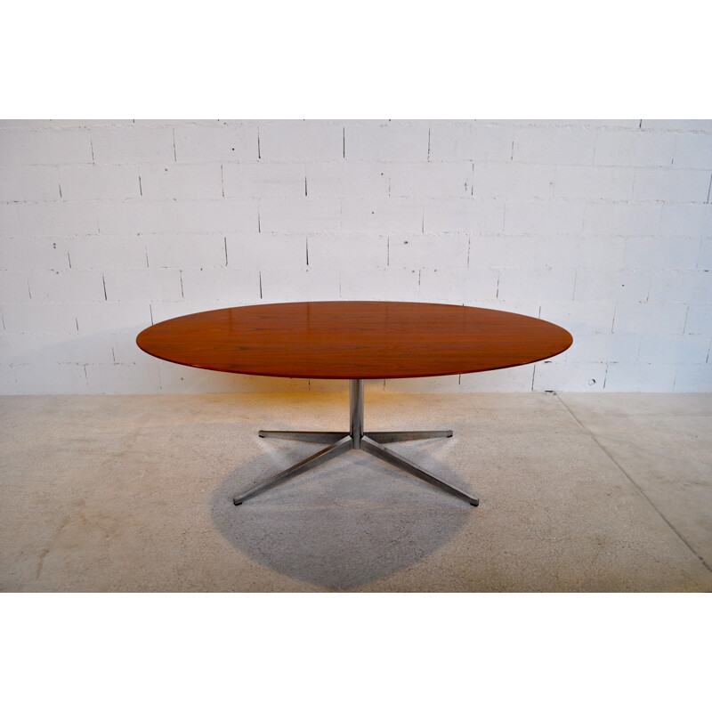 Oval dining table "Florence Knoll" in walnut, Florence KNOLL - 1970s