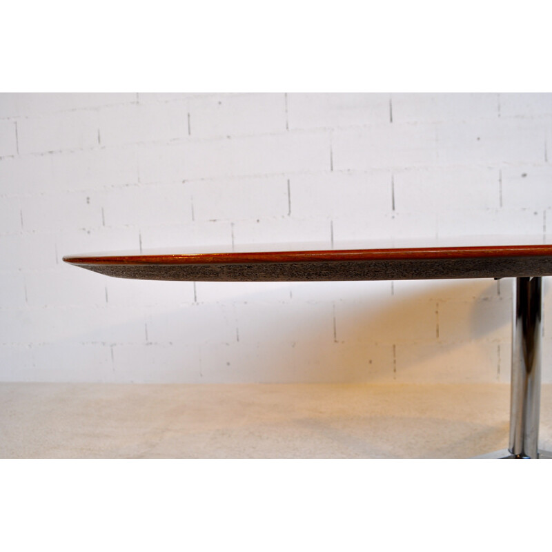 Oval dining table "Florence Knoll" in walnut, Florence KNOLL - 1970s