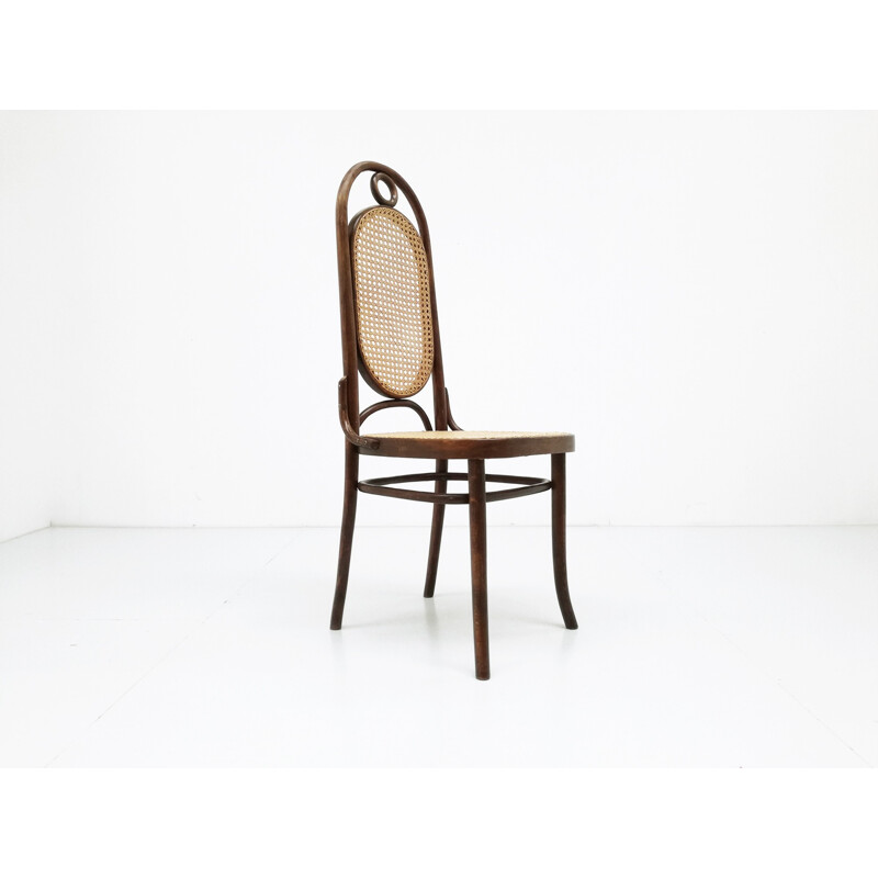 Set of 6 chairs in birchwood and straw by Thonet model 17 - 1930s