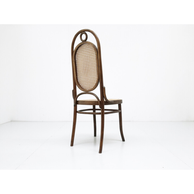 Lot de 6 chaises en hêtre et en paille par Thonet n 17 - 1930