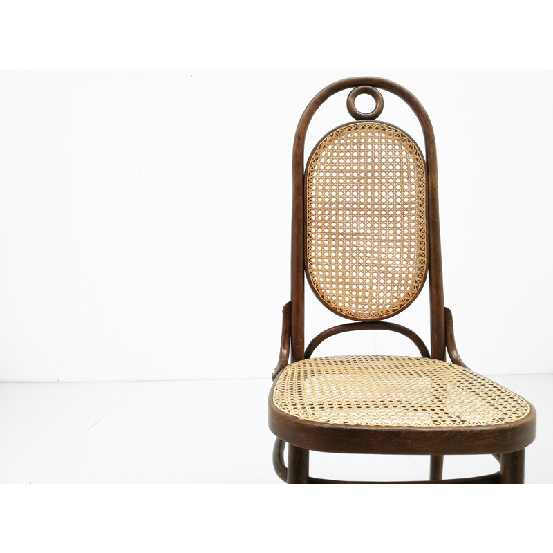 Set of 6 chairs in birchwood and straw by Thonet model 17 - 1930s