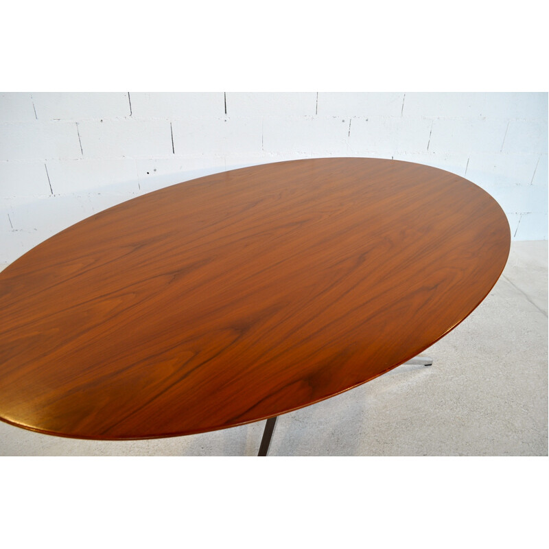 Oval dining table "Florence Knoll" in walnut, Florence KNOLL - 1970s