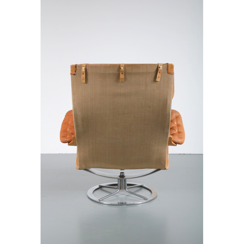 Lounge brown chair, Bruno Mathsson - 1960s