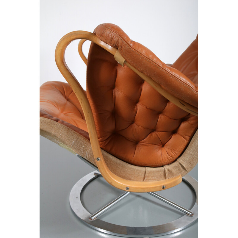 Lounge brown chair, Bruno Mathsson - 1960s