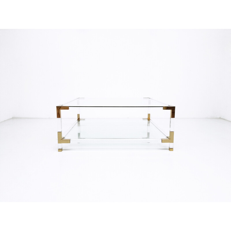 Hollywood Regency brass coffee table - 1970s