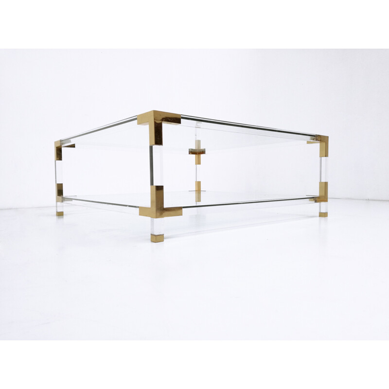 Hollywood Regency brass coffee table - 1970s