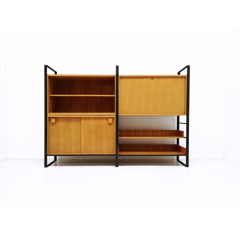 Mid-century black modular bookshelves - 1960s