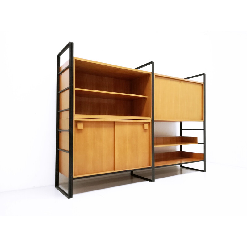 Mid-century black modular bookshelves - 1960s