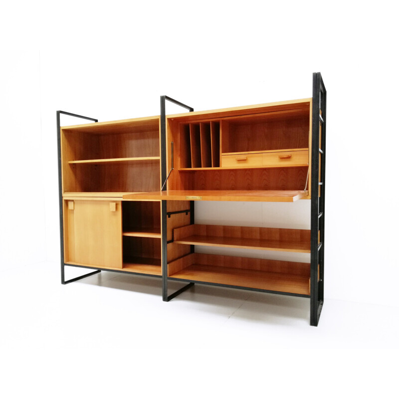 Mid-century black modular bookshelves - 1960s