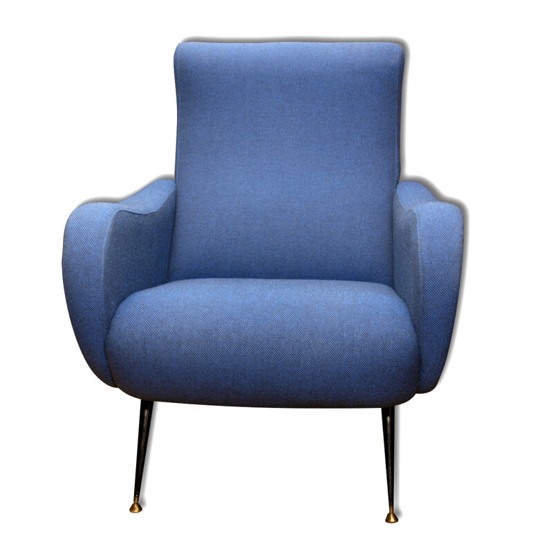 Pair of  vintage italian blue armchairs - 1960s